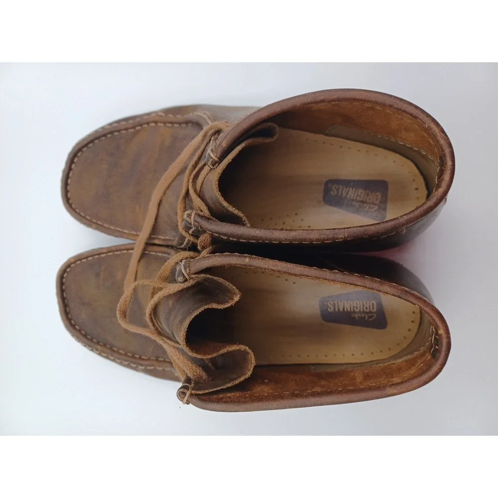Clarks Collection Men's Wallabee Ankle‎ Boots Size 11 Brown Leather Lace Up